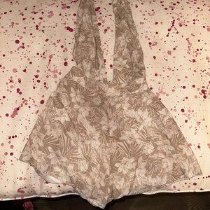 Majorelle Palm Print Halter Romper